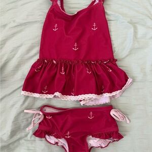 SweetHoney Red and White Swimsuit Set